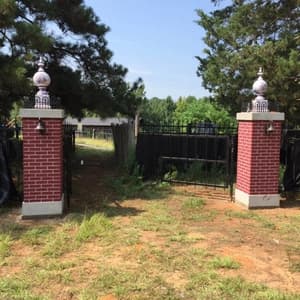 Expanded polystyrene used to create a brick entry to the haunted cemetery