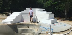 03 Eps Foam Used as Void Fill for Residential Pool Waterfall Feature