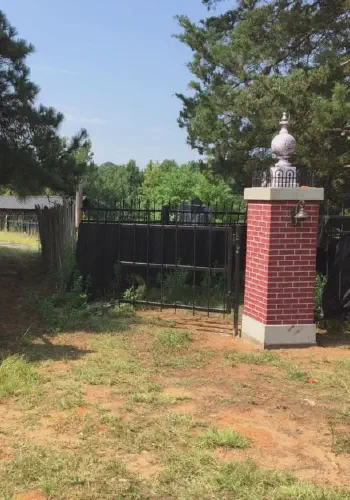 Expanded polystyrene used to create a brick entry to the haunted cemetery