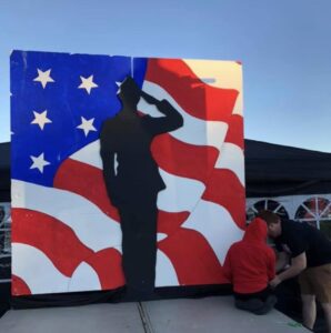 Veterans event backdrop using EPS