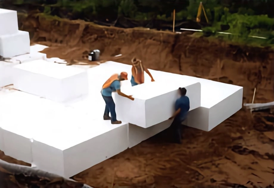 Universal Geofoam being used on a construction site