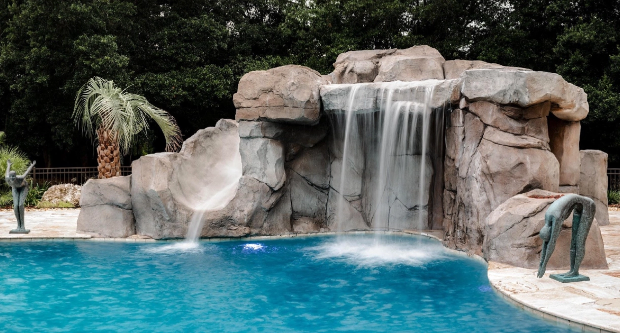 01 Eps Foam Used as Void Fill for Residential Pool Waterfall Feature