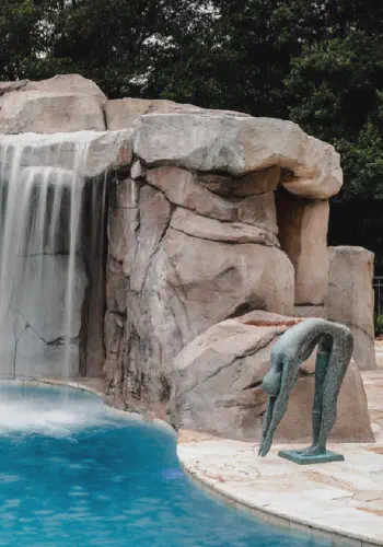 EPS Foam Used as Void Fill for Residential Pool Waterfall Feature
